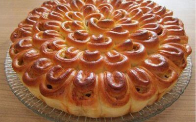 Мясной пирог «хризантема»